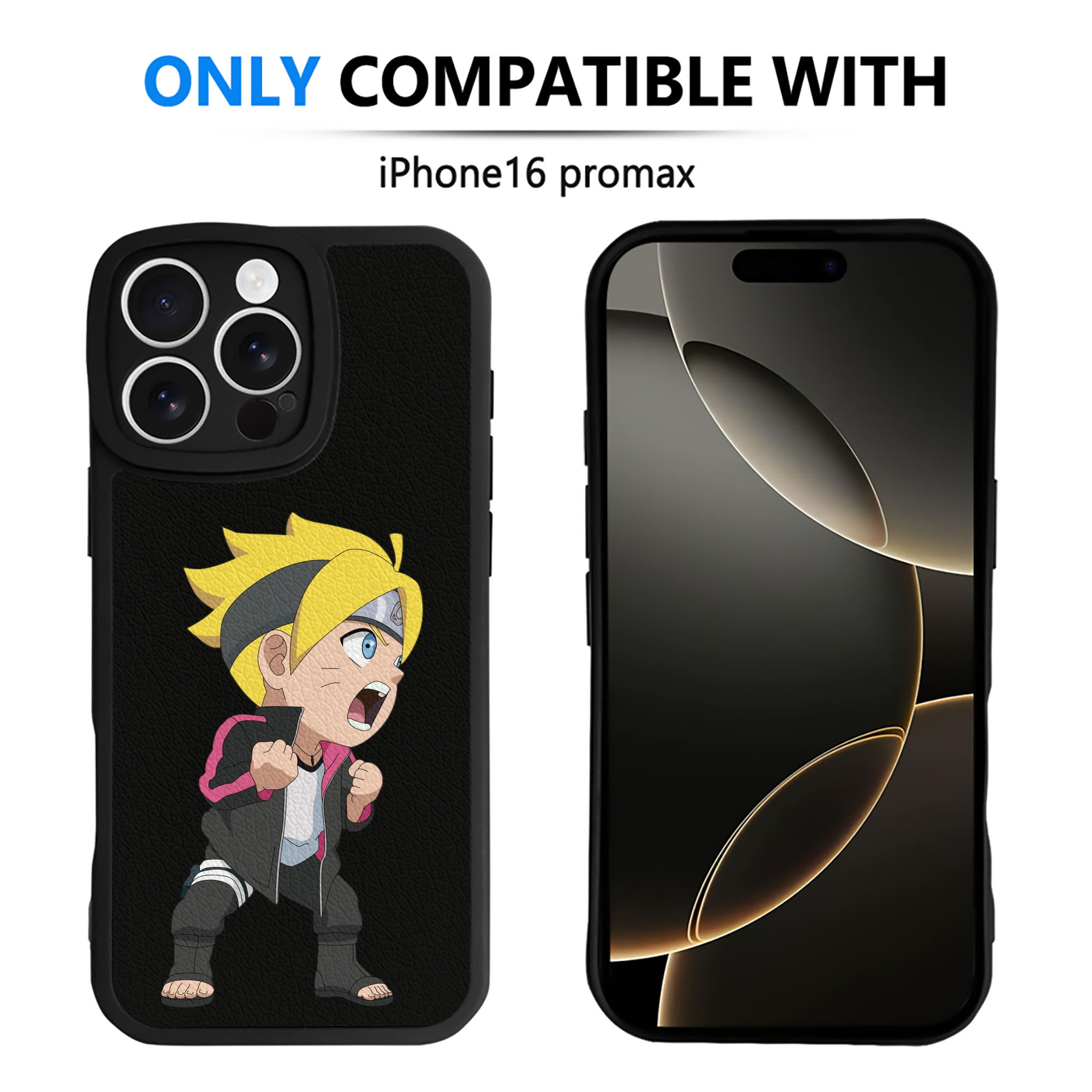 （画像用） NARUTO -ナルト- うずまき ボルト Uzumaki Boruto 【iPhone 16シリーズ対応】シリコンスマホケース（レザー調） 材質：シリコン
